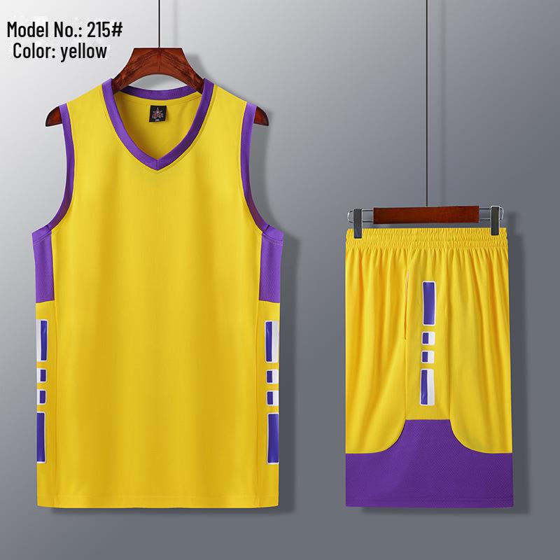 

Дитячий швидковисихаючий баскетбольний комплект з V-подібним вирізом - дихаюча спортивна форма, що вбирає піт 4XL жовтий