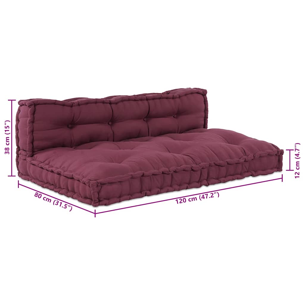 Pallet Sofa Cushion Set 2 Pcs Chestnut Brown 120 X 80 X 38 Cm Fabric