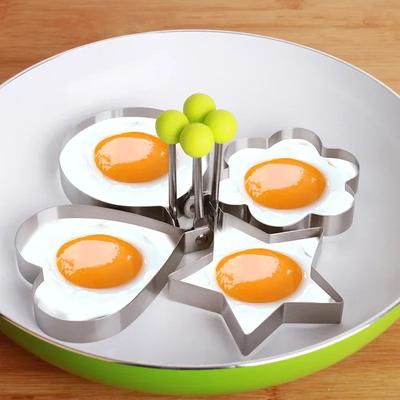 4Pc Fried Egg Mold Pancake Shaper Omelette Mould Frying  Cooking Tools Kitchen Accessories Gadget DIY Rings Stainless Steel