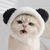 Cute Cats Hat Small Dog Headwear with Ears Pet Holiday Accessories Panda Shape Photo Props for Cats and Dogs