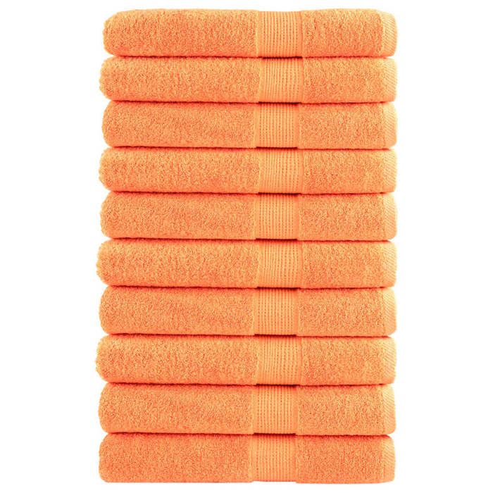 VidaXL Serviettes de Qualité Supérieure 10 pcs, Serviettes de Douche, Draps de Bain, Serviettes d'Invité de Toilette, Orange 137391