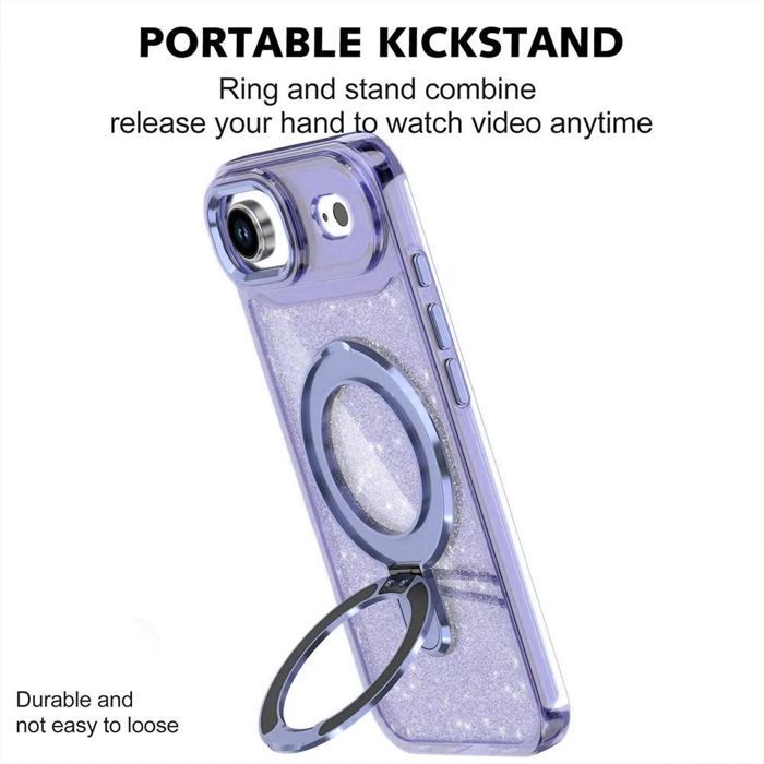 Coque de Téléphone - BOOLING - pour iPhone Air - Silicone et PC Cercle Magnétique - Scintillant Bleu
