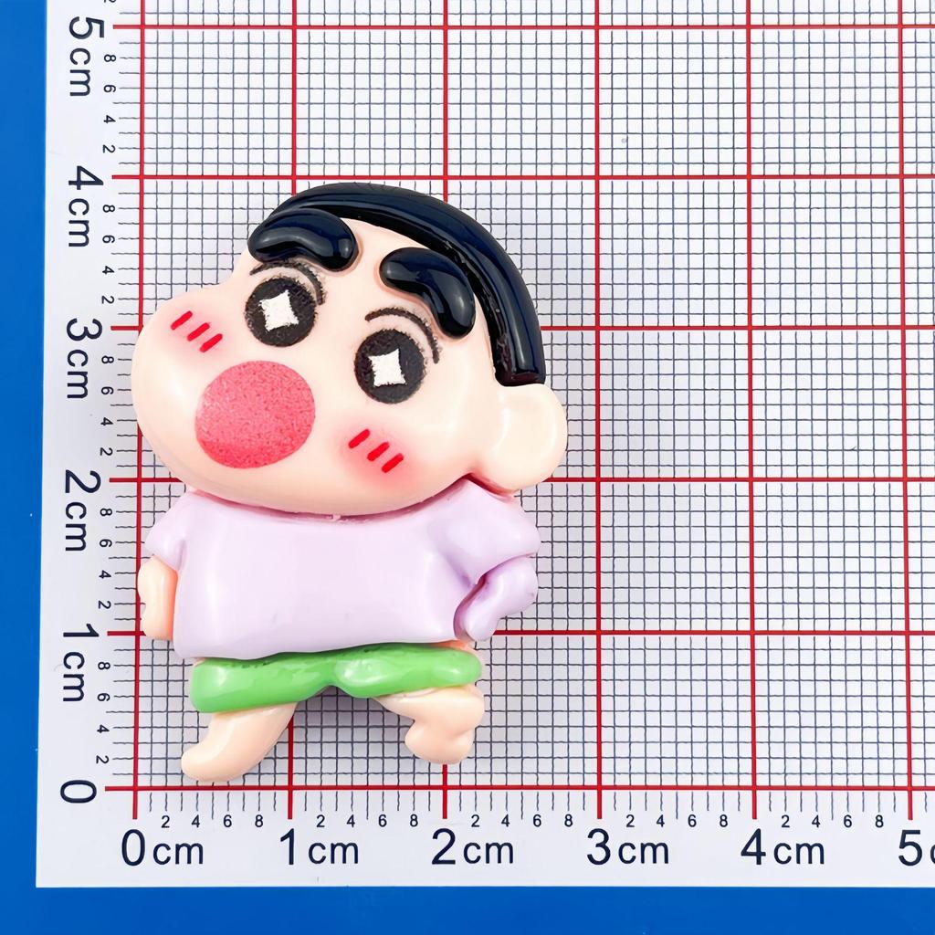 Shin-chan Cartoon Resin Accessories: DIY Magnets, Stickers & Clips for Refrigerator, Water Cups & Stationery
