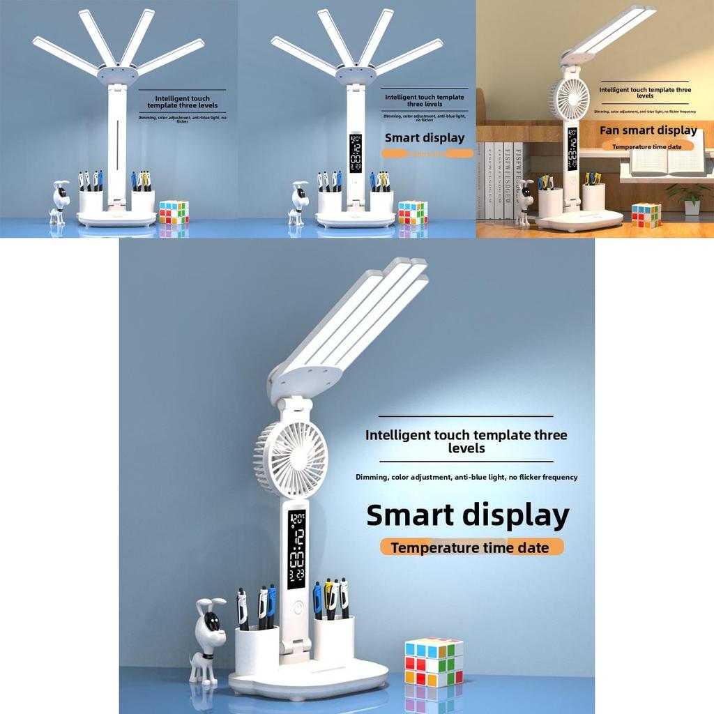 Led Desk Lamp For Students With Touch Dimming And Night Light For Bedroom Study Room