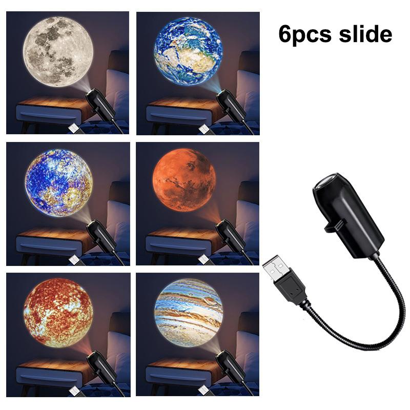 USB-Direktstecker Planetenprojektorlampe Halloween Weihnachts-Atmosphärenlichter Kreatives LED-Nachtlicht für Schlafzimmer-Hintergrund