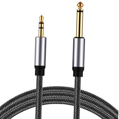 Câble TS 1/4 pouce vers TRS 3,5 mm, stéréo 1/8 pour guitare