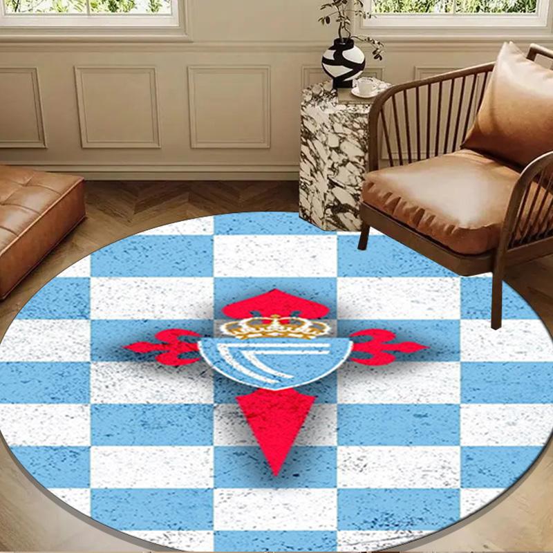 Celta Vigo Crest Design Round mat, Anti-slip Circle Carpet Chair rug For livingroom,Bedroom, doormat home decor Gift Christmas Gifts