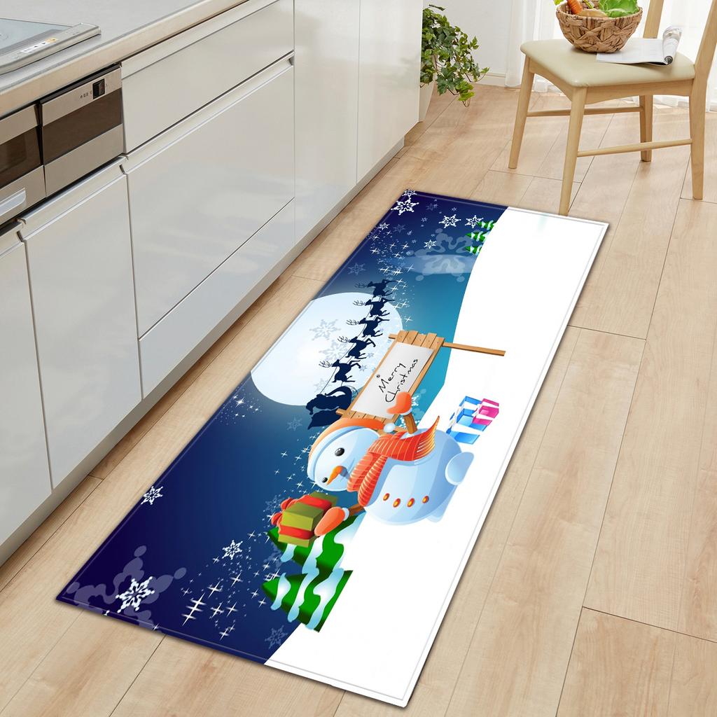 Christmas Household Bathroom Absorbent Non-Slip Mat Living Room Kitchen Sand Carpet Doormat Long Floor Mat