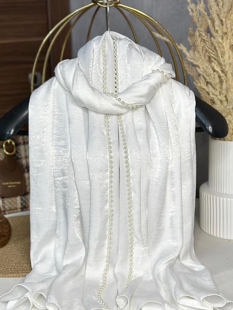 Glitter Bubble Hijab Shawl Muslim Women Scarf With Crystal Drilling Pearly Shawls Headband Hijabs Scarves