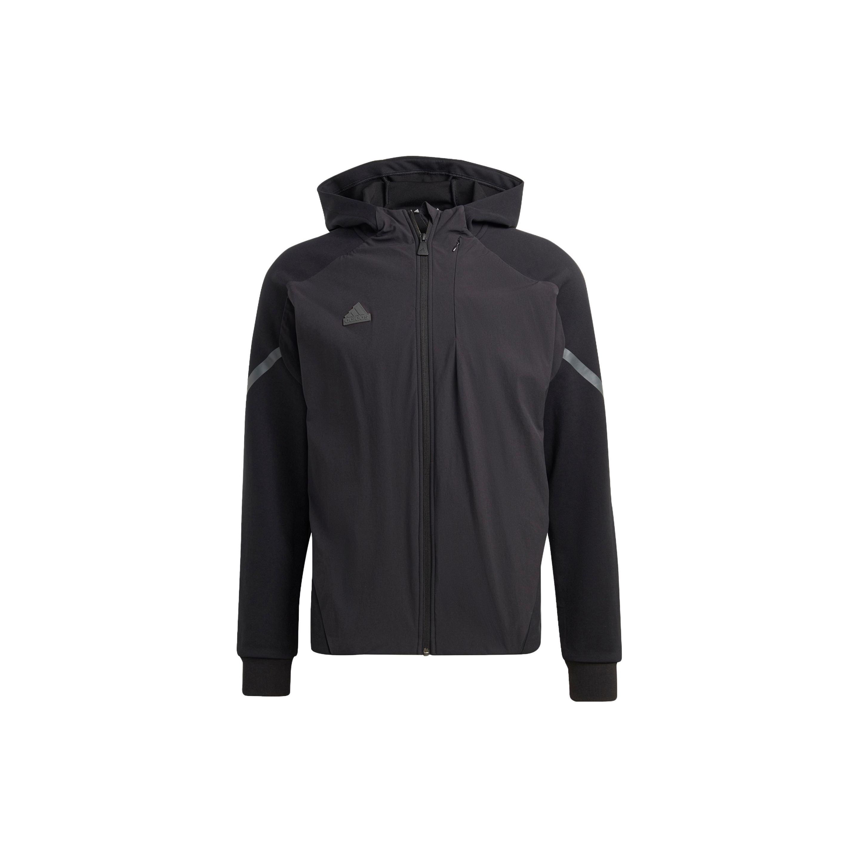 

Adidas Logo Zip-Up Hooded Sports Jacket Men Jackets Black IC8039 S