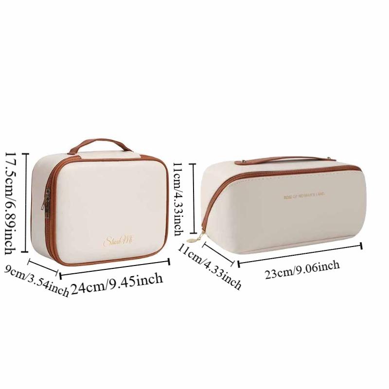 Zipper Pillow Makeup Pouch Detachable Travel Wash Bag Portable PU Leather Cosmetic Bag Outdoor