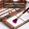 Artist Watercolor Paint Tray 24 Well Foldable Magnetic Wooden Paint Palette For Artists Students Travel Outdoor Painting