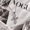 S925 Sterling Zilver Diamant Kruis Choker Ketting - Douchebestendig, Amerikaanse Hip Hop Stijl
