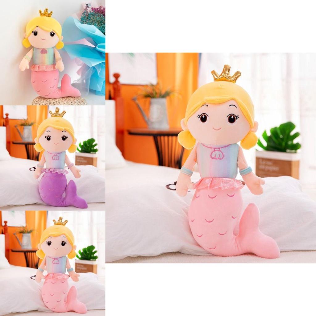 Adorable Crown Mermaid Stuffed Toy Doll Perfect For Kids Birthday Gifts And Playtime