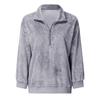 Sweatshirt Coat Long Sleeve Windproof Plush Trendy Turtleneck Zipper Neck Women Fluffy for Home