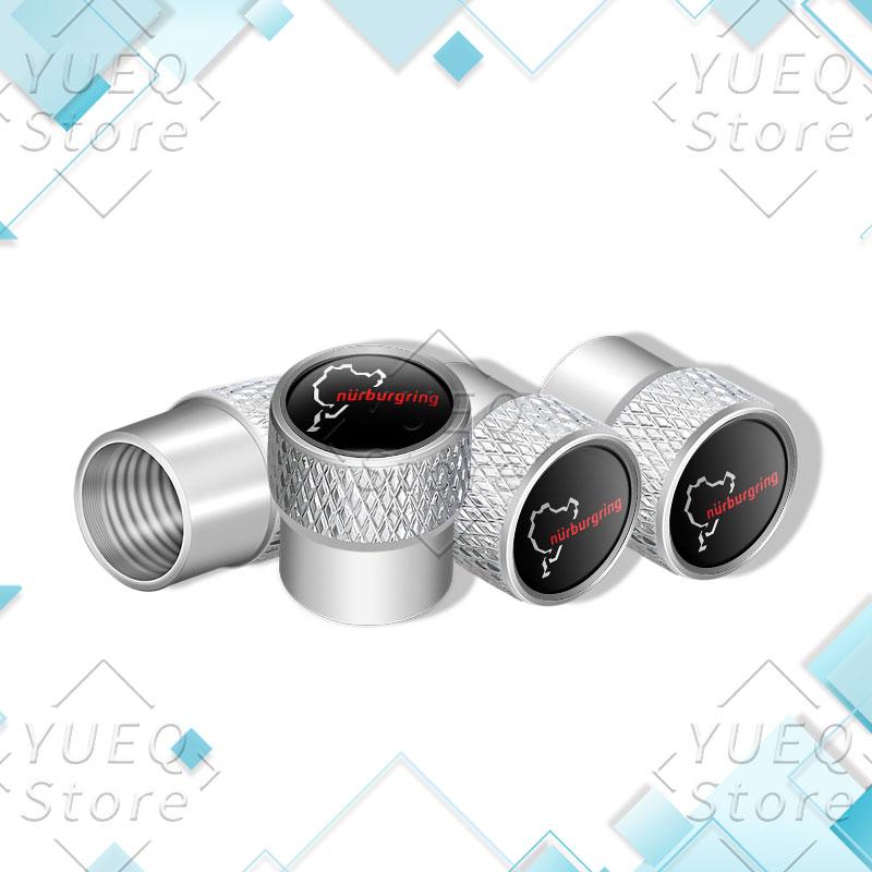 4 Stück/Set Nürburgring Motorsport Racing Road Icon Autoteile Räder Reifen Staubdichte Ventilkappe Felgenrand-Ventilschaftabdeckung Für Alle Autos