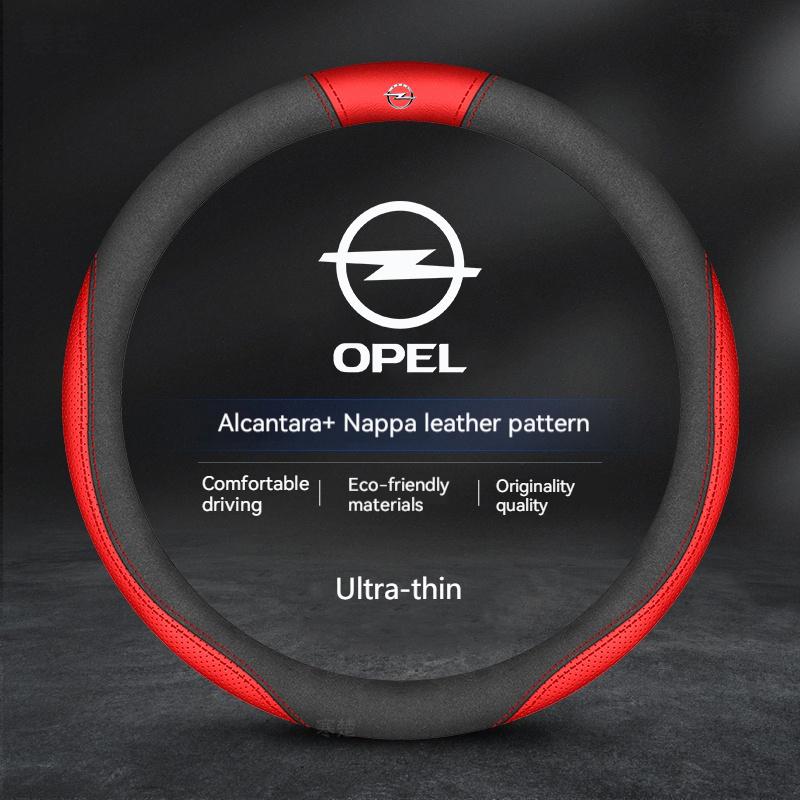Opel OPCline ASTRA CORSA INSIGNIA MOKKA VECTRA GTC Tigra Carbon fiber Suede Leather Car Steering Wheel Cover Auto Accessories