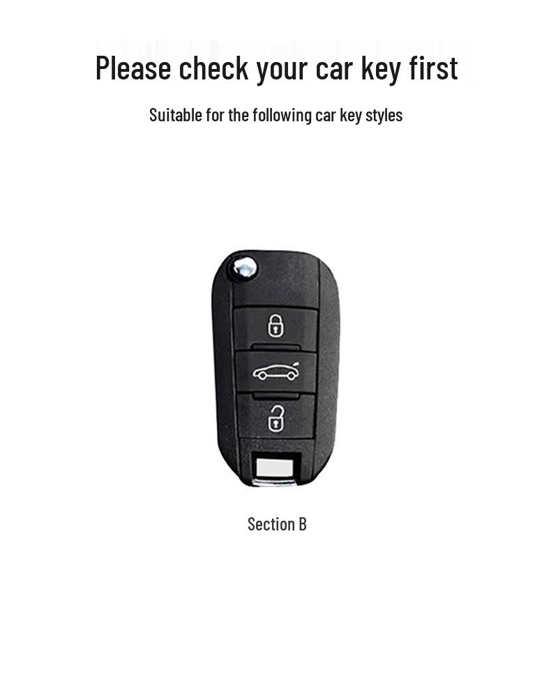 Echte Leder Autoschlüsselhülle für Citroen C3 Picasso/C5