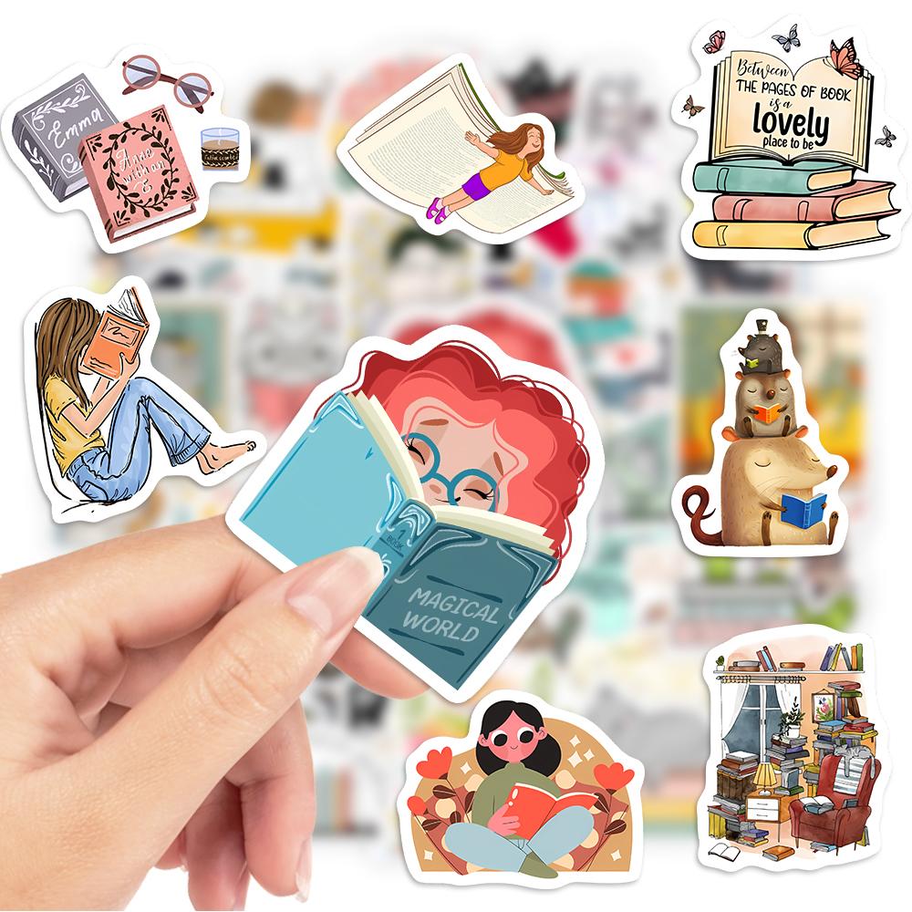 Reading Book Stickers Students School Season Diy Gift Toys Decoration Decal For Scrapbook Journal Laptop Phone Bottle Waterproof