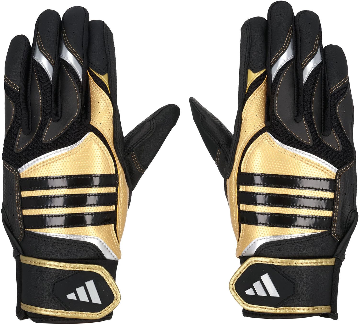 adidas Batting Gloves BASIC Black x Gold Size O LBG405 Baseball/Softball