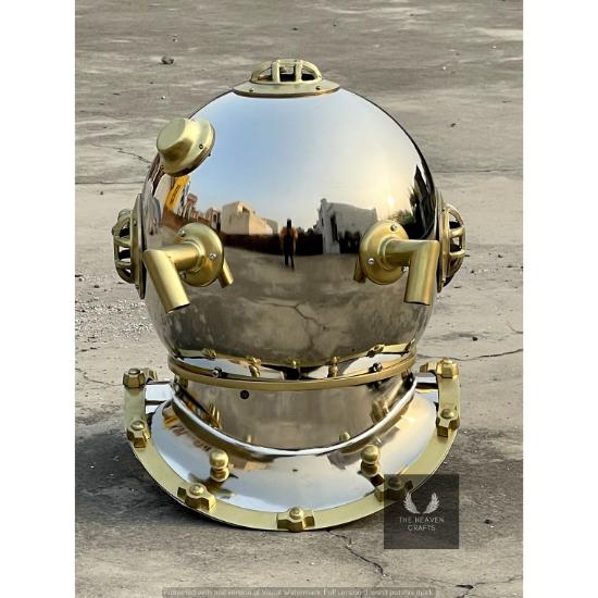 Anchor Diving Helmet Vintage Divers Helmet Deep Sea US Navy Mark IV 18 Inch Solid Steel And Brass Replica Gift