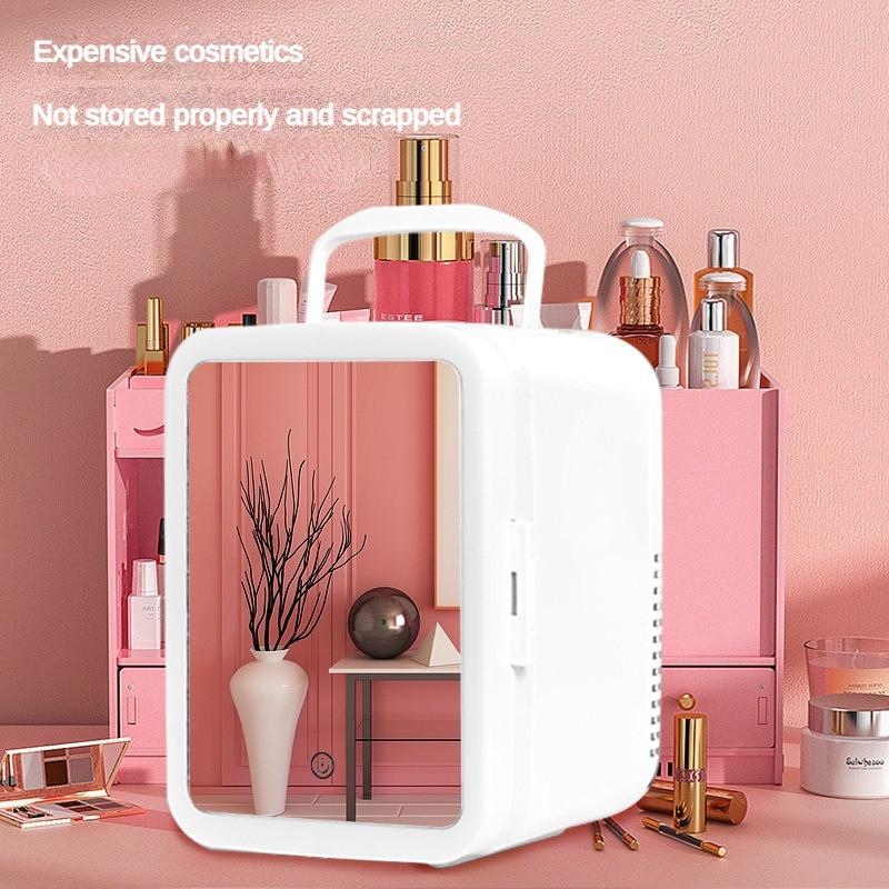 4L/7.5L Portable Mini Car Refrigerator Cosmetics Facial Mask Fresh-Keeping Freezer Home and Car Dual Use Mirror Fridge