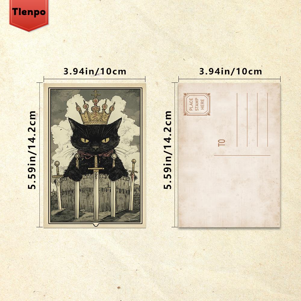 32pcs, vintage cat animal postcards, wall stickers, mailing cards, greeting cards, DIY postcards, souvenir postcards, decoration