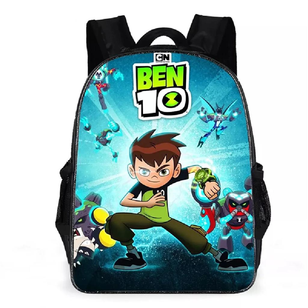 Kid Boy Girl Cartoon Daypack Ben 10 Canvas Bookbag for Student-Back To School Lightweight Backpack Large Knapsack