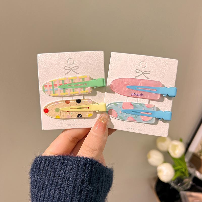 

4/6/8/10 шт. Конфетный цвет Фруктовая заколка для волос с челкой Летняя заколка Без заломов Акриловая заколка Боковой зажим для волос для девочки Аксессуары для волос