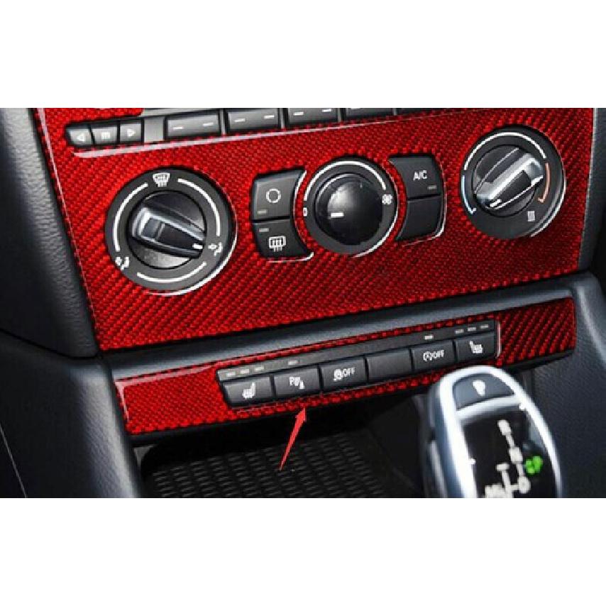 For BMW X1 2013-2015 Red Real Carbon Fiber Center Control Driver Button Frame
