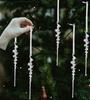 50 Piece Acrylic Clear Icicle Ornaments Set for Christmas Tree Decor Transparent White 15 2 5cm Holiday Decoration