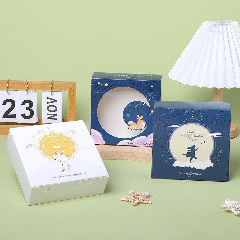 10 Stück Mondkuchen-Verpackungsbox Hersteller Großhandel Mittherbstfest Geschenkverpackt Eigelb Knusprig 80g 4 Stück Packung