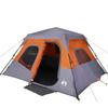 VidaXL Tente de Camping 6 Personnes, Tente d'Ombrage avec Sac de Transport, Auvent Portable avec Parois Latérales, Gris et 94297