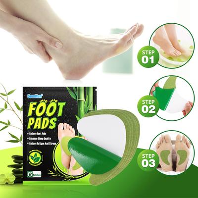 6pcs Foot Detox Patches Relieve Stress Help Sleeping Body Toxins Cleansing Foot Care Ginger Detox Pad