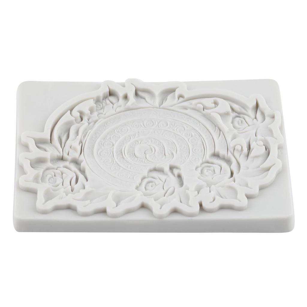 Barocker Blumenrahmen Silikonform Rosenblume Fondantformen Kuchendekorationswerkzeuge Themenkuchen Dessert Dekoriert Schokoladenbonbonform