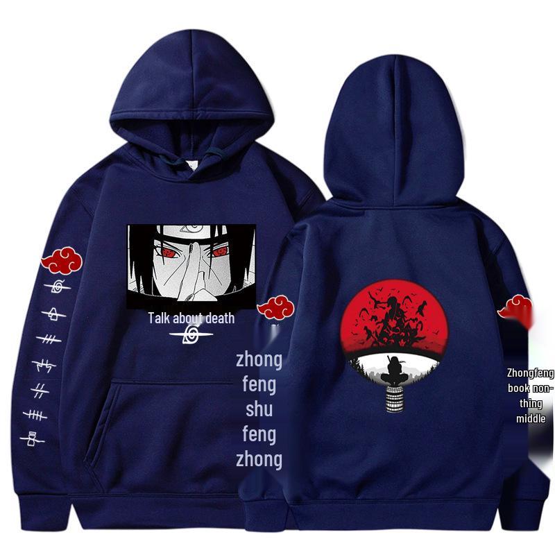 2024 Naruto Anime Men's Trendy Fleece Hooded Sweatshirt - Spring/Autumn Casual Long Sleeve