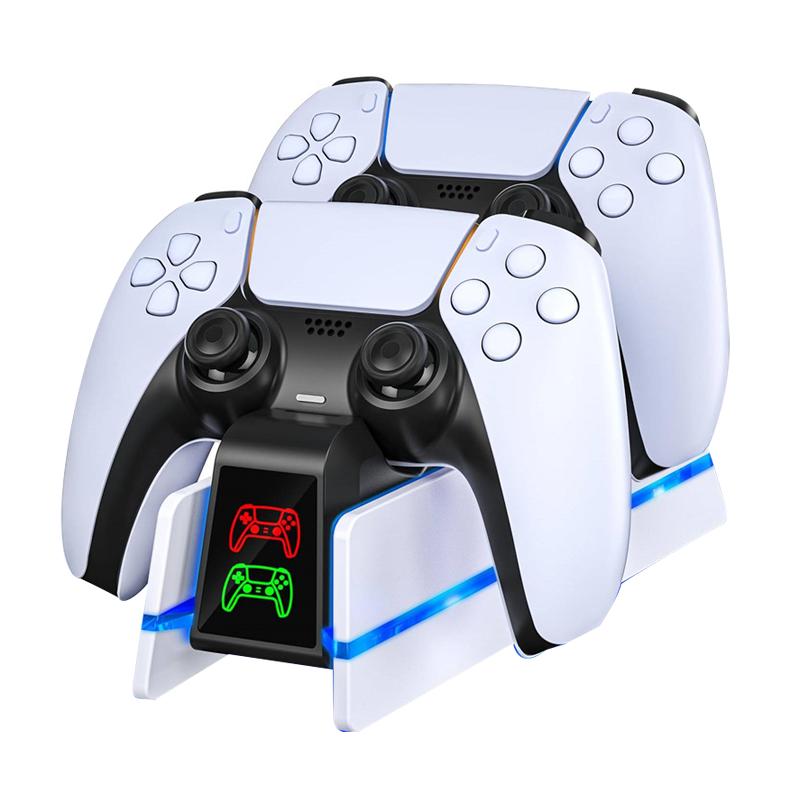 Ps5 Controller Charger Station For Playstation 5 Dualsense/Dualsense Edge, Charging Station With 10 Led Light
