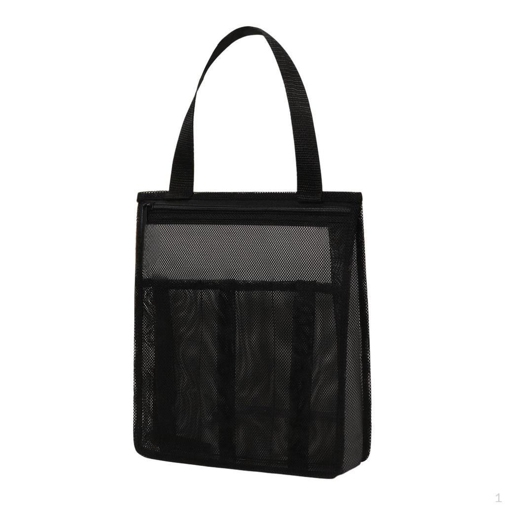 Compact Mesh Shower Tote Bag 10x3.5x12.01" for College Dorms and Camps