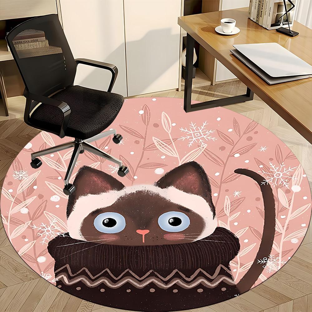 1pc Cat Winter Chair Carpet for Office - Durable, Ideal for Chair Mats, Stylish & Functional Decorative Rug yy260130083