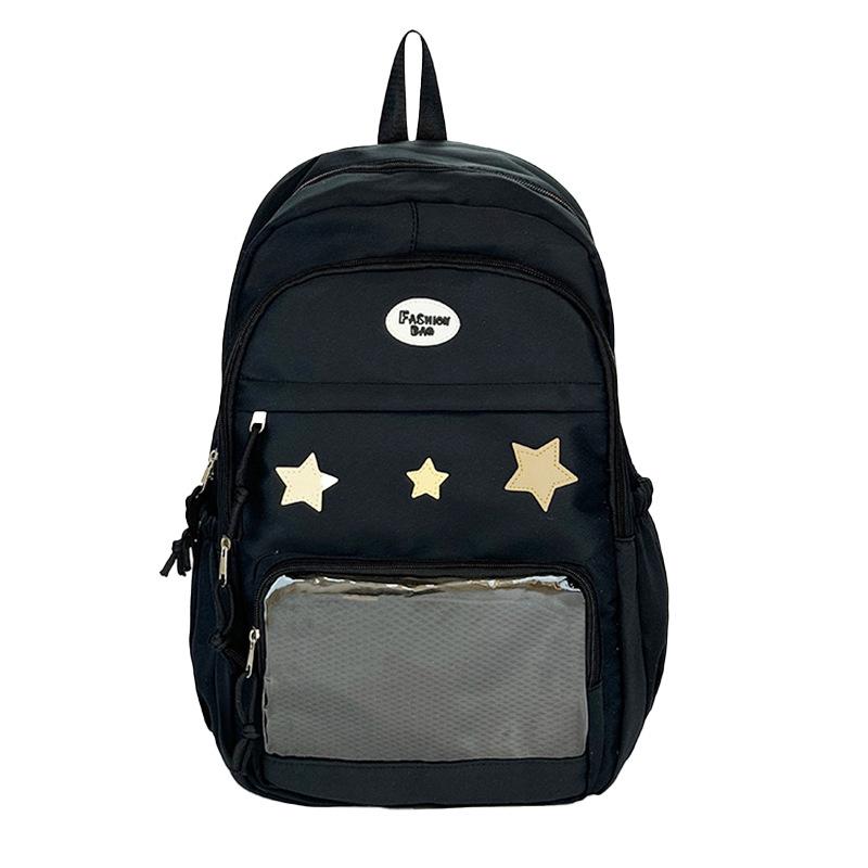 Schoolbag Japanese Ins Cute Soft Girl Travel Bag Transparent Bag Large Capacity College Style Girl Primary and Secondary School Student Backpack