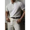 Men's Summer Retro Striped Polo Shirt - Short Sleeve, Loose Fit, Ribbed Collar