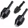 RZJZGZ 3 Pcs Keyless Drill Chuck Bit 1/4 Inch Hex Shank Keyless Drill Chuck Conversion Tool,0.3-6.5 Mm&0.3-3.6 Mm&0.8-8mm Quick Screwdriver Drill