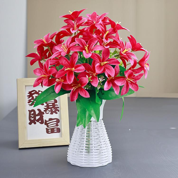 Realistic Lilium Brownie Var Silk Flower Decor For Wedding Home Event And Photo Shoots