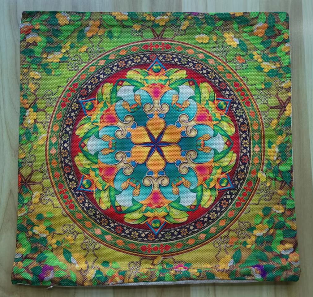 Special Sale Mandala Motif Bohemian Mediterranean Floral Plant Pattern Linen Home Decoration Pillow Case Sofa Cushion Cover Case