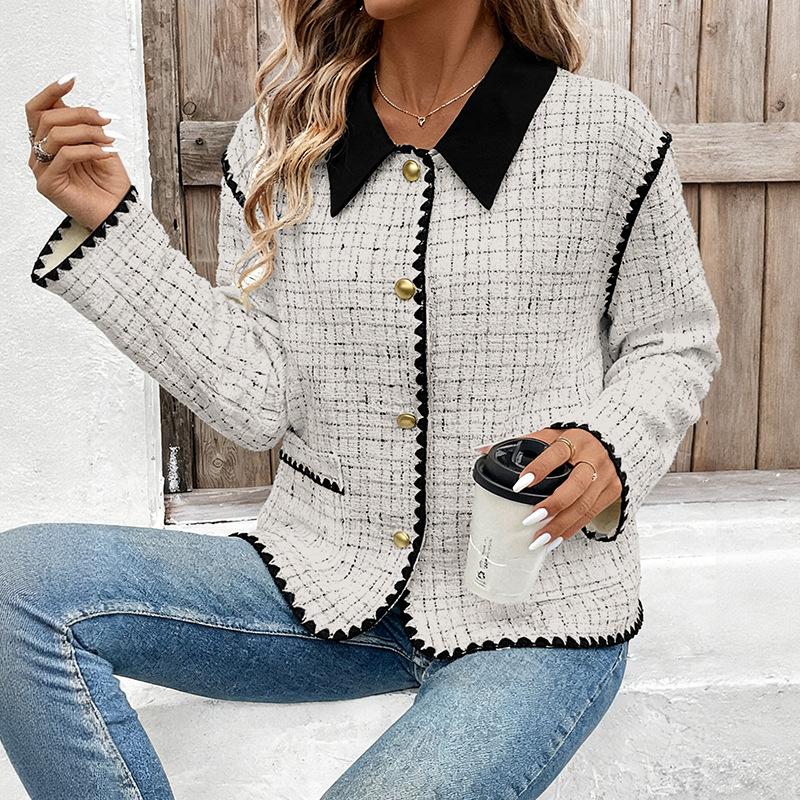 2026 Frühling Neue Revers Strickjacke Jacke Vielseitiges Temperament Pendeljacke für Damen