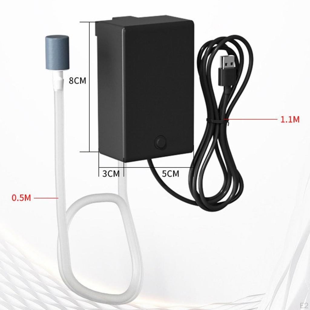Aquarium Air Pump with USB Connection, Efficient Fan for Oxygenation, Portable Aerator Quiet ,