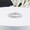S925 Sterling Silver High Carbon Diamond Eternity Ring - Women's Simple Stackable Full Diamond Design