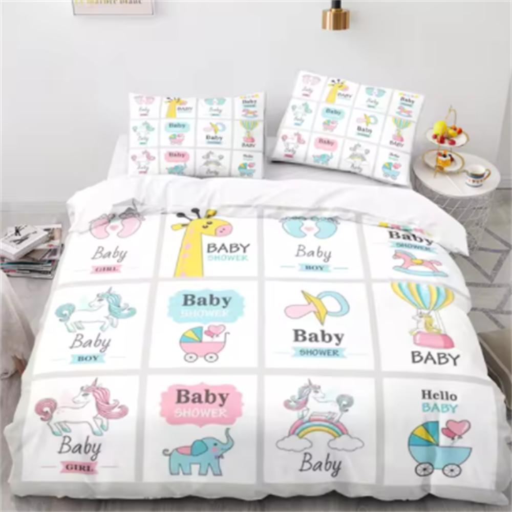 

3D Мультяшный Комплект Постельного Белья с Динозаврами Милый Мишка Одеяло Пододеяльник Набор Постельного Белья Твин Квин Кинг Односпальный Размер Домашний Декор Детский Каваи EU Single 135x200cm