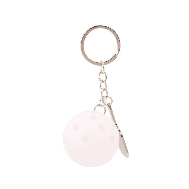 Creative Pickleball Racket Metal Keychain Colorful Hollow Golf Ball Keychains Pickle Dink Ball Fans Party Gift Bag Pendant