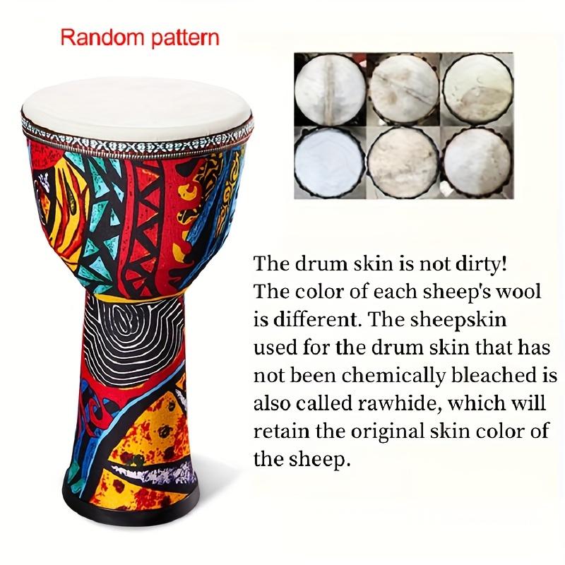 FF Bonfires 8-Inch Traditional African Djembe - Goatskin Hand Drum for Beginners, Percussion Circle Instrument